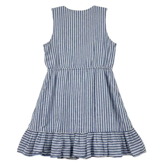 Draper James RSVP Dress Womens Size L Blue Stripe Linen Blend Lined Sundress - Picture 6 of 13